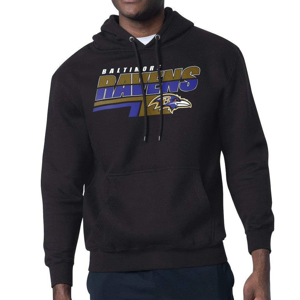 Baltimore Ravens Starter Logo Push Graphic Hoodie - Black Hoodies