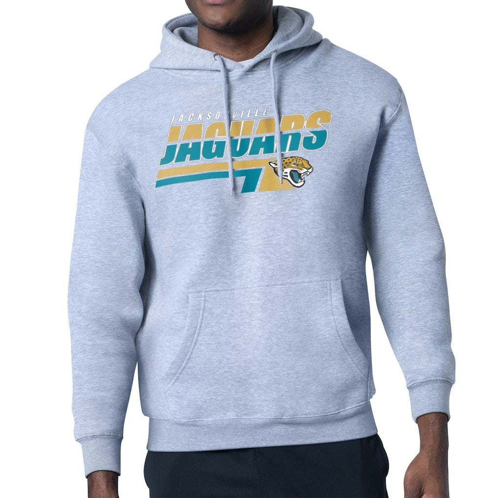 Jacksonville Jaguars Starter Logo Push Graphic Hoodie - Heather Gray Hoodies
