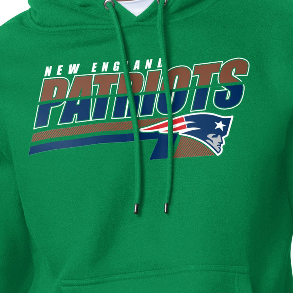 New England Patriots Starter Logo Push Graphic Hoodie - Kelly Green Hoodies