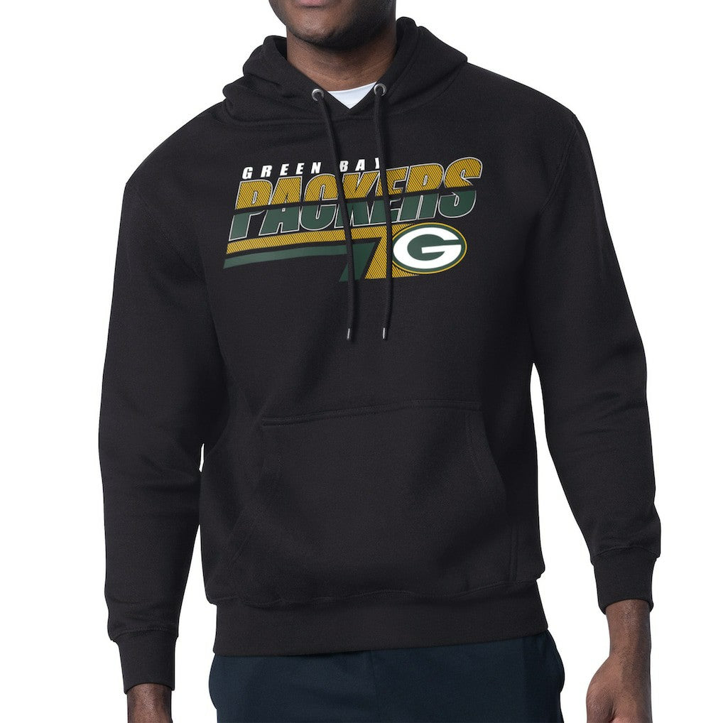 Green Bay Packers Starter Logo Push Graphic Hoodie - Black Hoodies