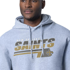 New Orleans Saints Starter Logo Push Graphic Hoodie - Heather Gray Hoodies