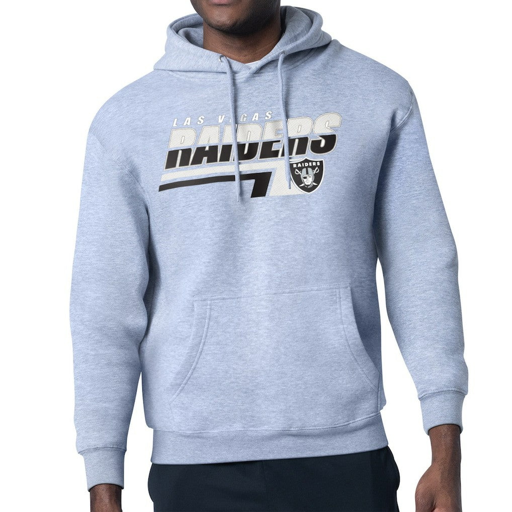 Las Vegas Raiders Starter Logo Push Graphic Hoodie - Heather Gray Hoodies