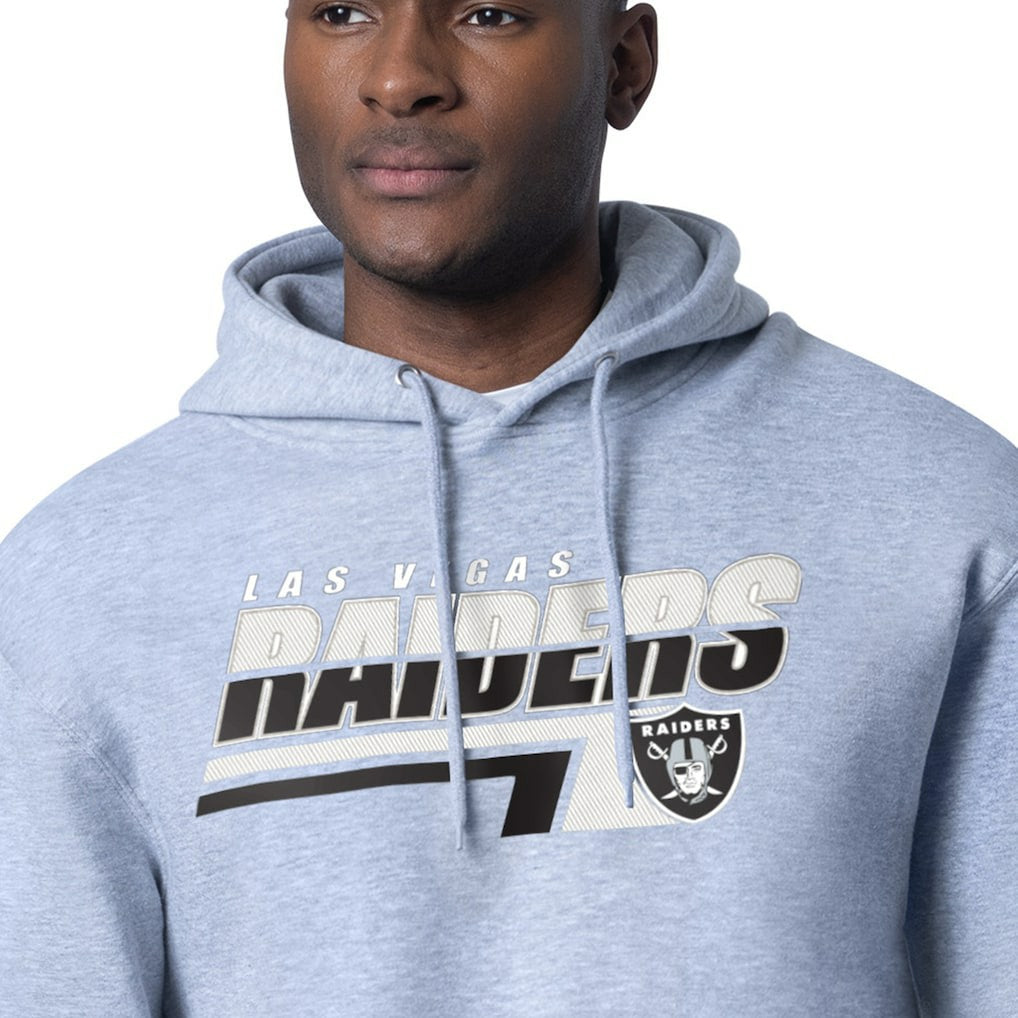 Las Vegas Raiders Starter Logo Push Graphic Hoodie - Heather Gray Hoodies
