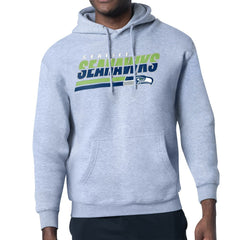 Seattle Seahawks Starter Logo Push Graphic Hoodie - Heather Gray Hoodies