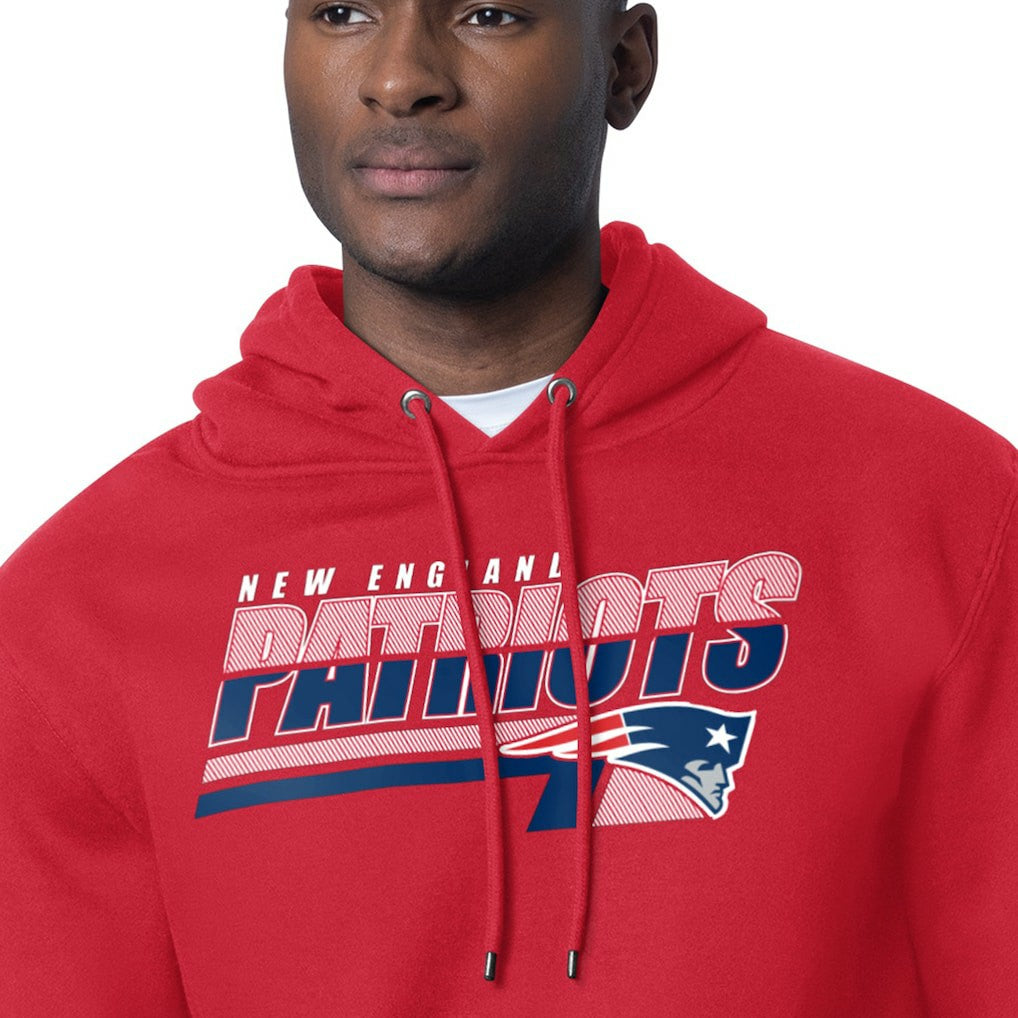 New England Patriots Starter Logo Push Graphic Hoodie - Red Hoodies