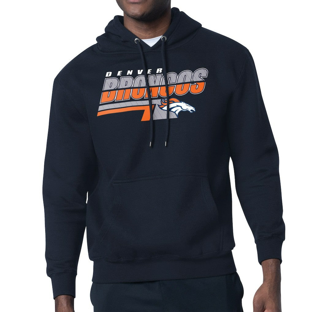 Denver Broncos Starter Logo Push Graphic Hoodie - Navy Hoodies