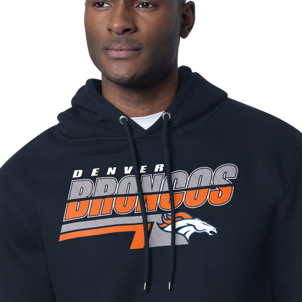 Denver Broncos Starter Logo Push Graphic Hoodie - Navy Hoodies