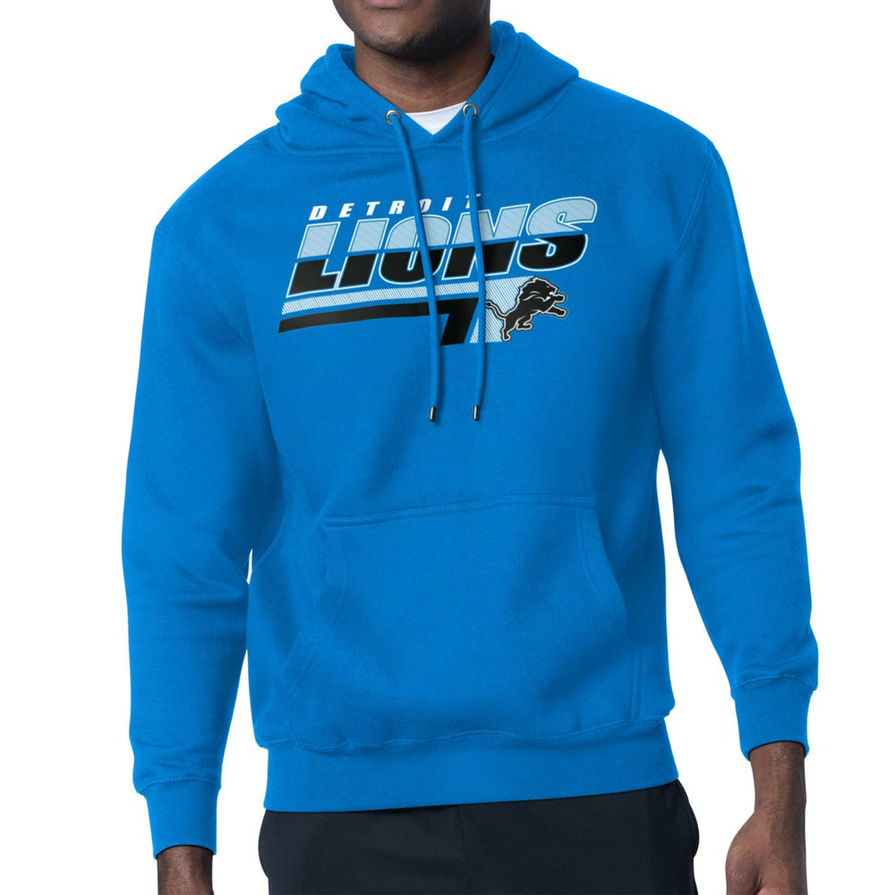 Detroit Lions Starter Logo Push Graphic Hoodie - Blue Hoodies