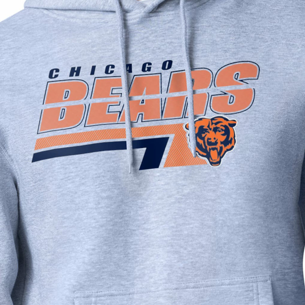 Chicago Bears Starter Logo Push Graphic Hoodie - Heather Gray Hoodies
