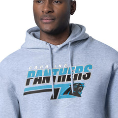 Carolina Panthers Starter Logo Push Graphic Hoodie - Heather Gray Hoodies