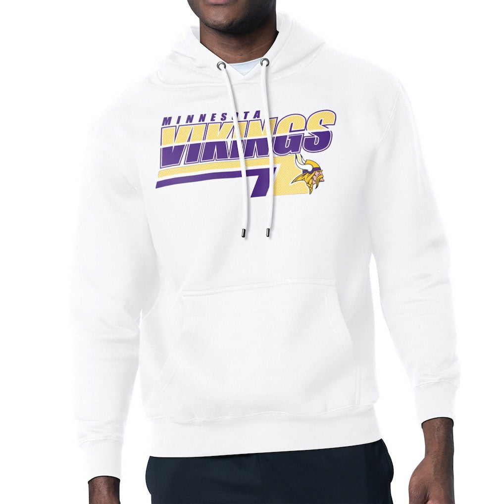 Minnesota Vikings Starter Logo Push Graphic Hoodie - White Hoodies