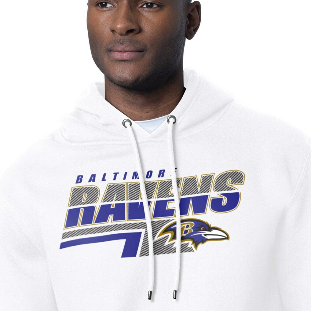Baltimore Ravens Starter Logo Push Graphic Hoodie - White Hoodies