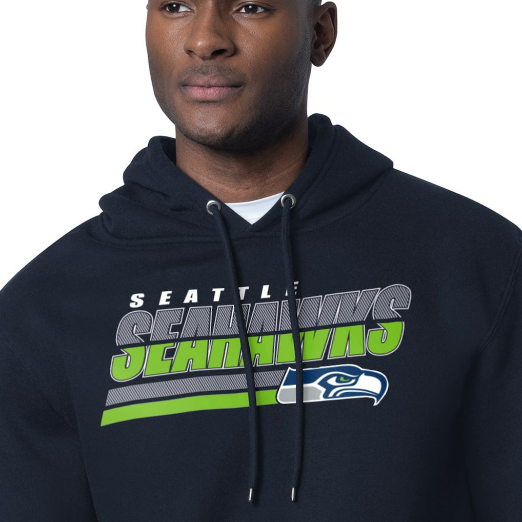Seattle Seahawks Starter Logo Push Graphic Hoodie - College Navy Hoodies