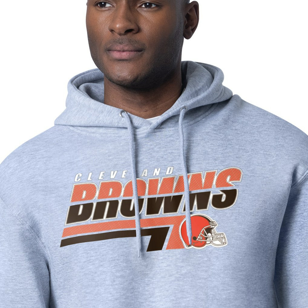 Cleveland Browns Starter Logo Push Graphic Hoodie - Heather Gray Hoodies