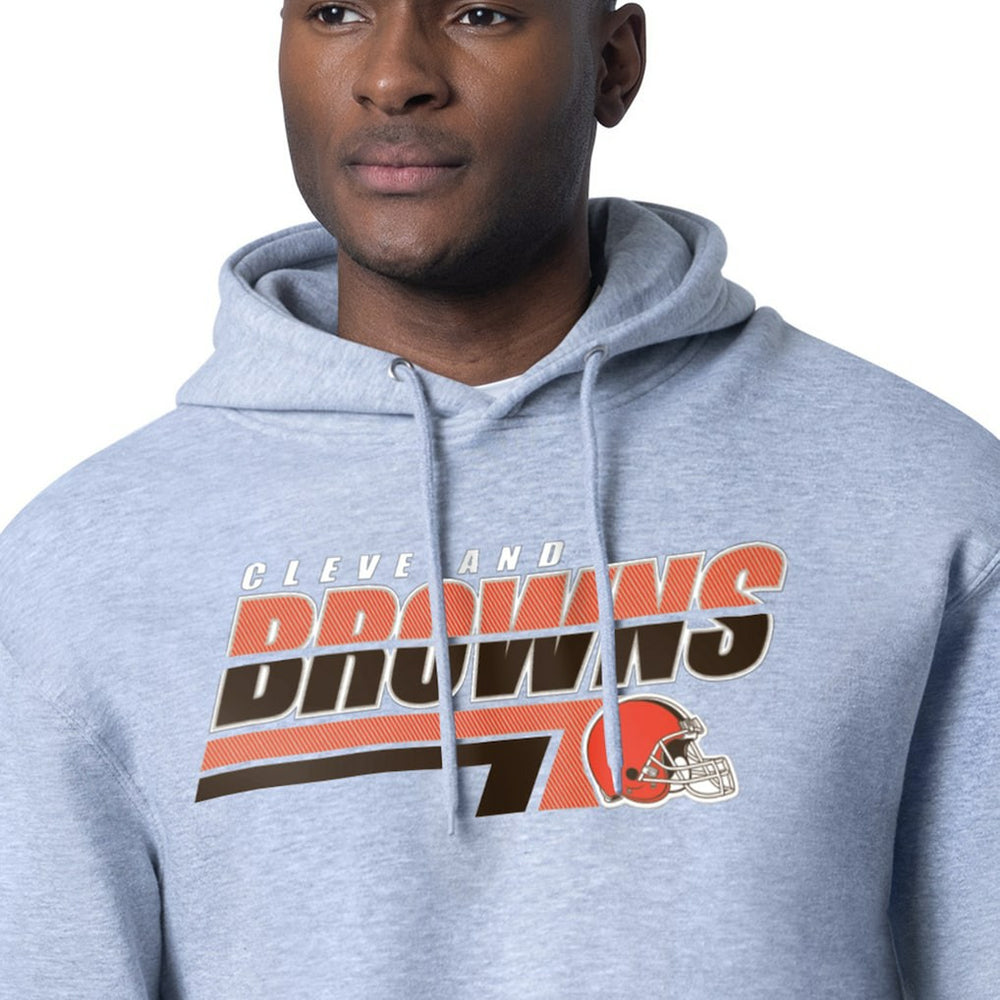 Cleveland Browns Starter Logo Push Graphic Hoodie - Heather Gray Hoodies