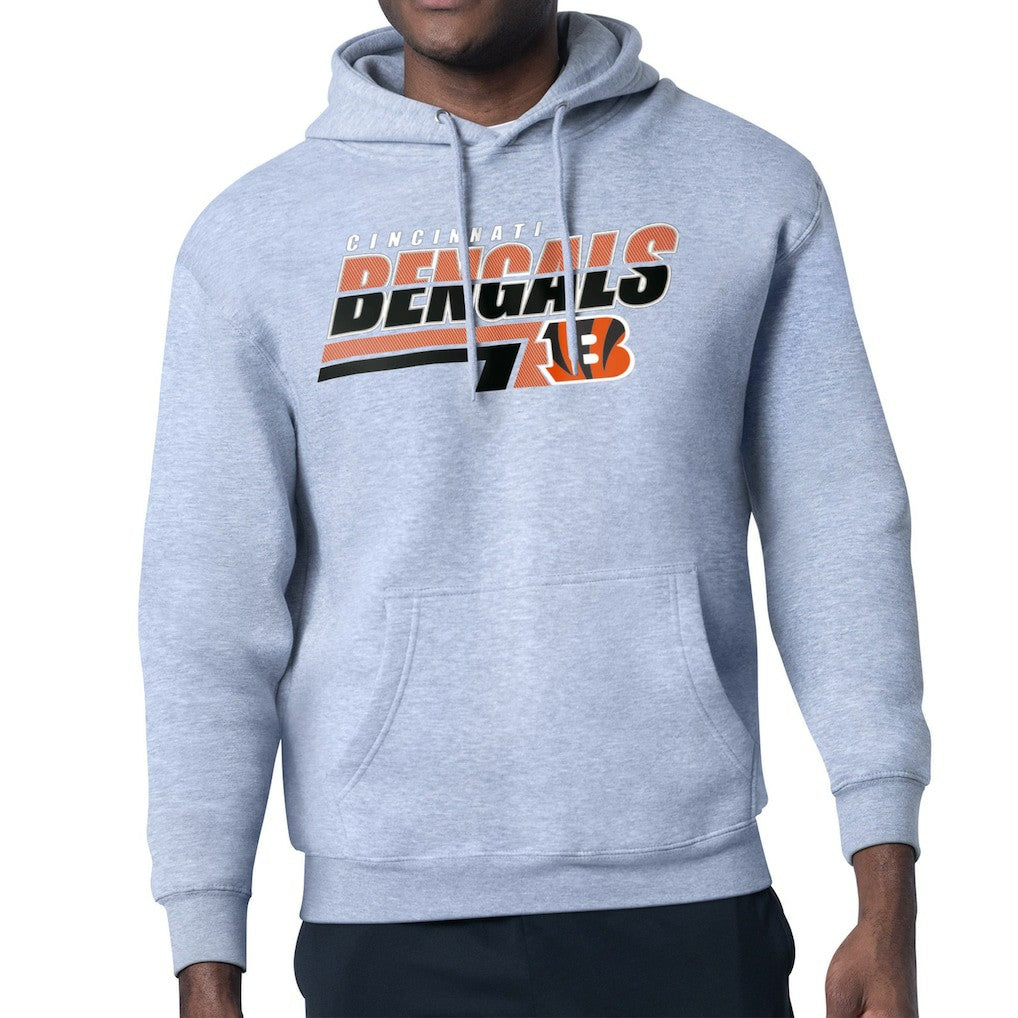 Cincinnati Bengals Starter Logo Push Graphic Hoodie - Heather Gray Hoodies