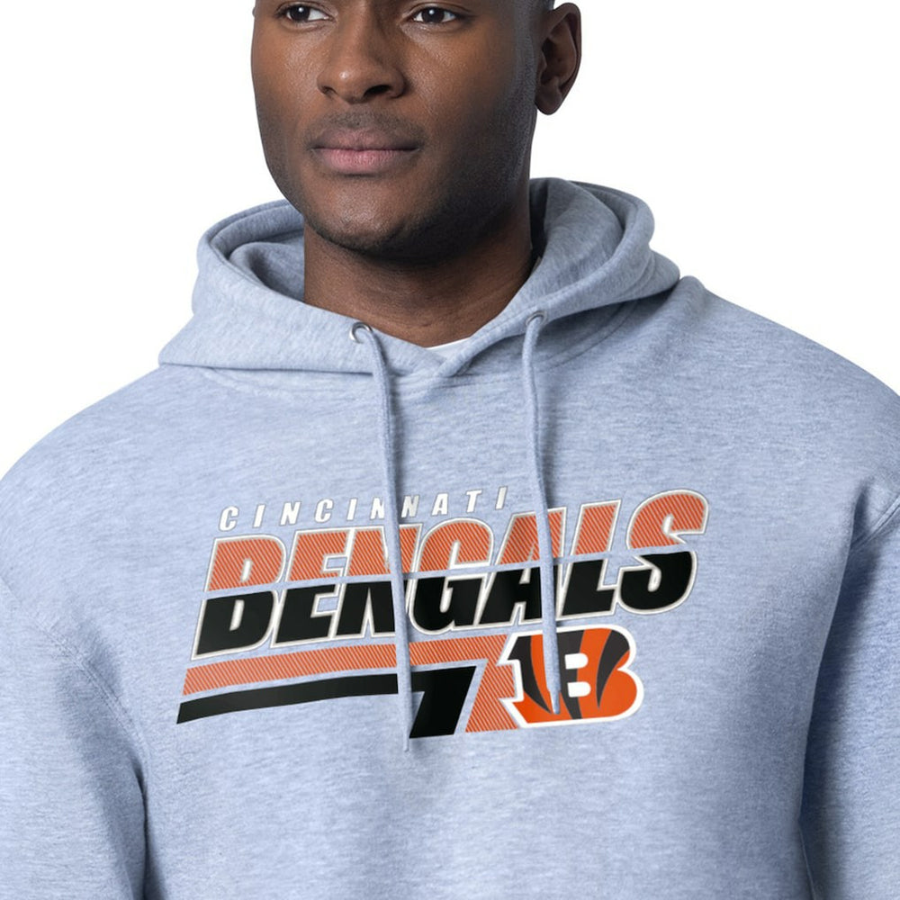 Cincinnati Bengals Starter Logo Push Graphic Hoodie - Heather Gray Hoodies