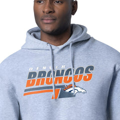 Denver Broncos Starter Logo Push Graphic Hoodie - Gray Hoodies