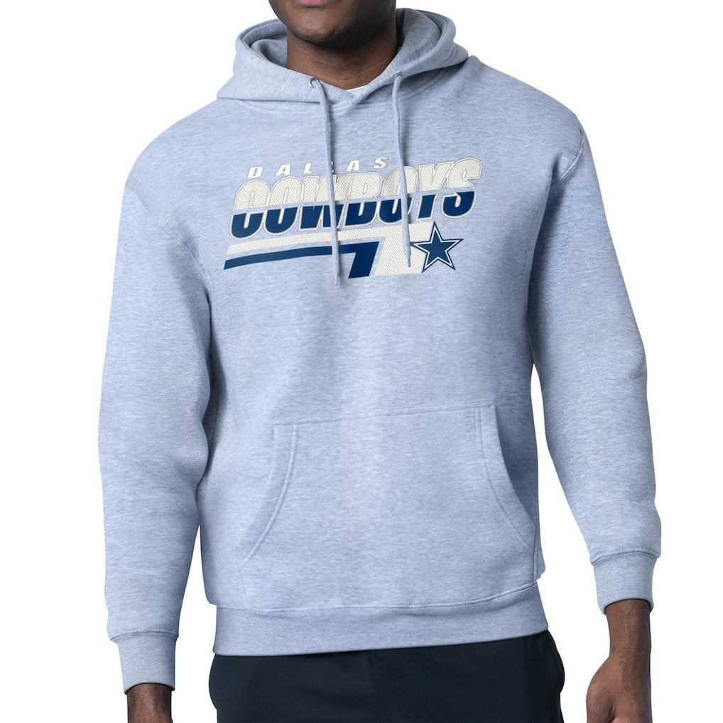 Dallas Cowboys Starter Logo Push Graphic Hoodie - Gray Hoodies