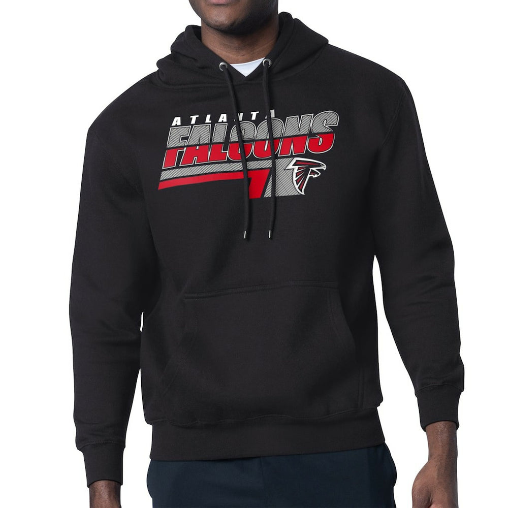 Atlanta Falcons Starter Logo Push Graphic Hoodie - Black Hoodies