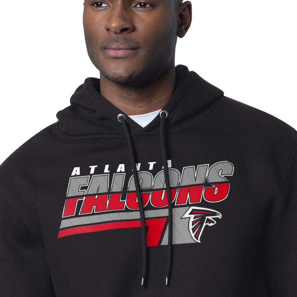 Atlanta Falcons Starter Logo Push Graphic Hoodie - Black Hoodies