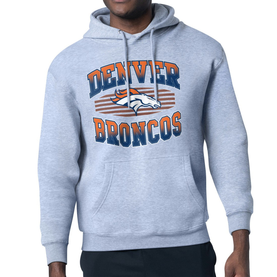 Denver Broncos Starter Team Grit Graphic Hoodie - Heather Gray Hoodies