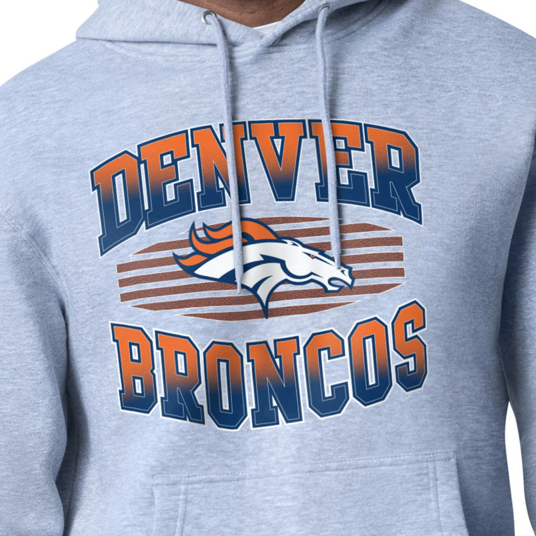 Denver Broncos Starter Team Grit Graphic Hoodie - Heather Gray Hoodies