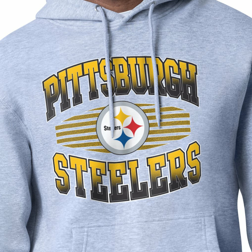 Pittsburgh Steelers Starter Team Grit Graphic Hoodie - Heather Gray Hoodies