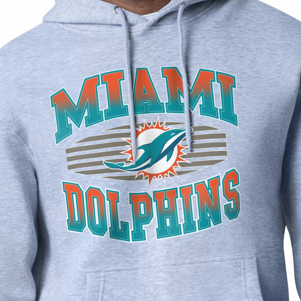 Miami Dolphins Starter Team Grit Graphic Hoodie - Heather Gray Hoodies