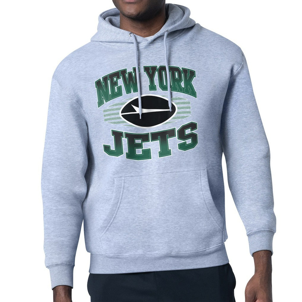 New York Jets Starter Team Grit Graphic Hoodie - Heather Gray Hoodies