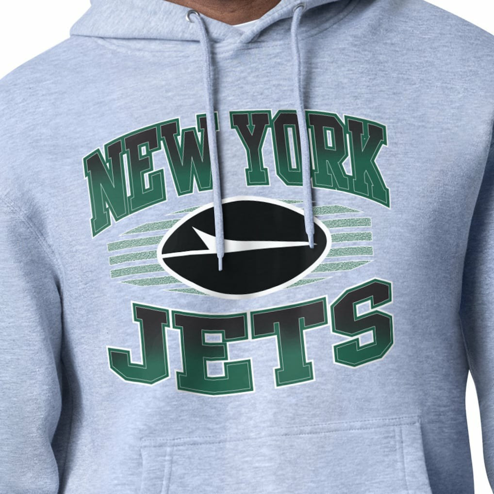 New York Jets Starter Team Grit Graphic Hoodie - Heather Gray Hoodies