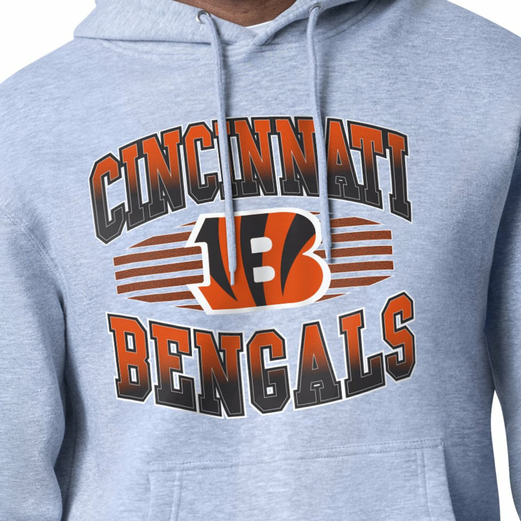 Cincinnati Bengals Starter Team Grit Graphic Hoodie - Heather Gray Hoodies