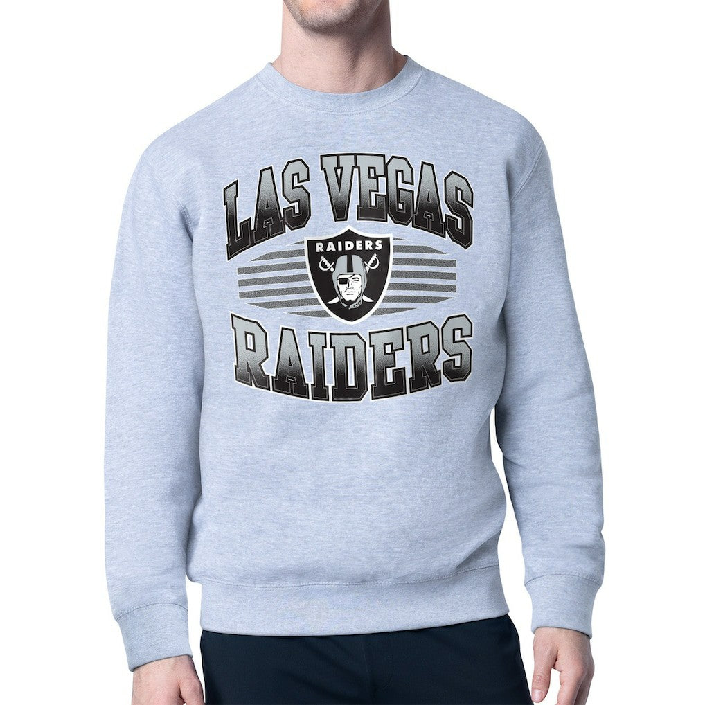 Las Vegas Raiders Starter Team Grit Graphic Fleece Pullover Sweatshirt - Heather Gray Pullover