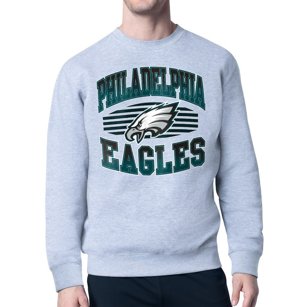 Philadelphia Eagles Starter Team Grit Graphic Fleece Pullover Sweatshirt - Heather Gray Pullover