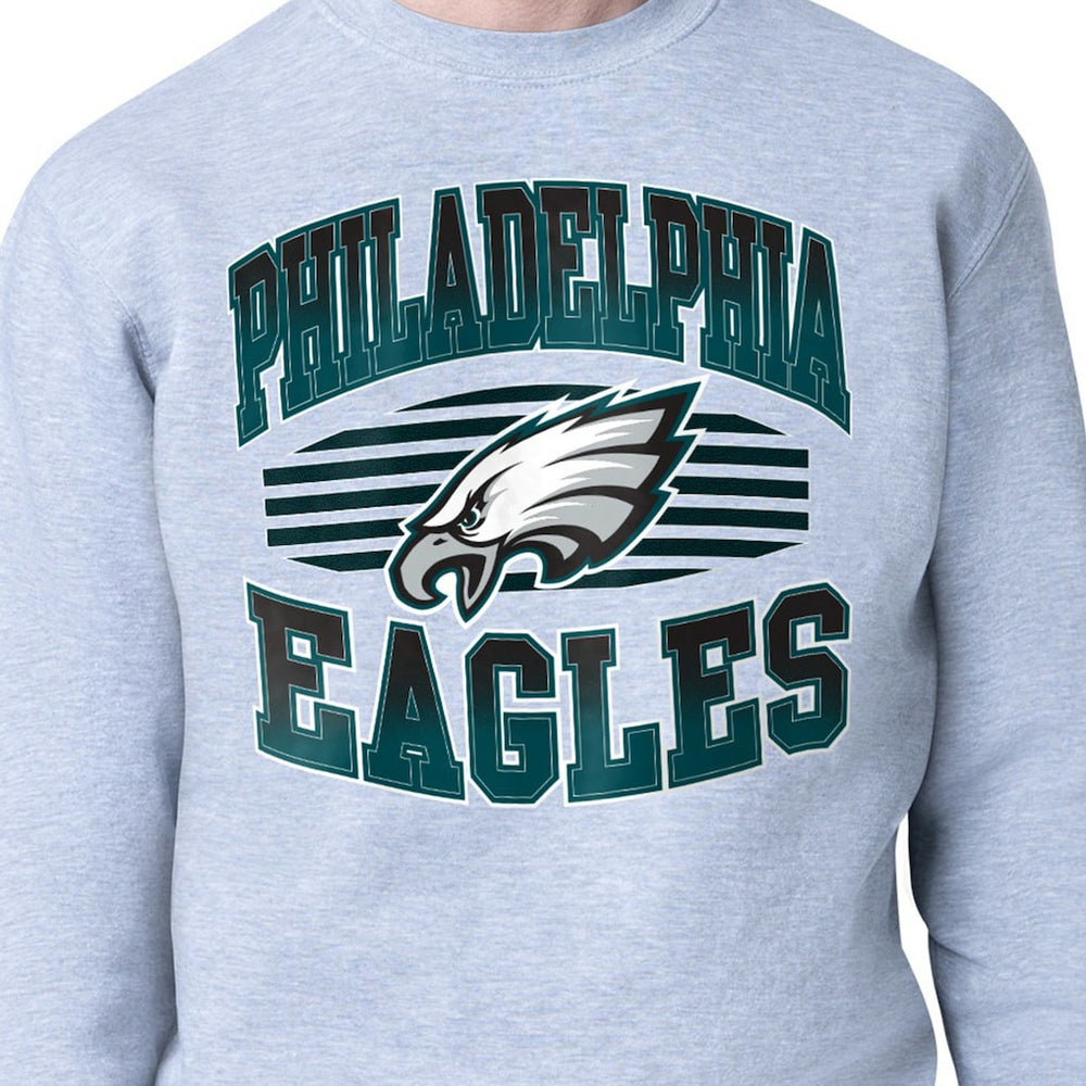 Philadelphia Eagles Starter Team Grit Graphic Fleece Pullover Sweatshirt - Heather Gray Pullover