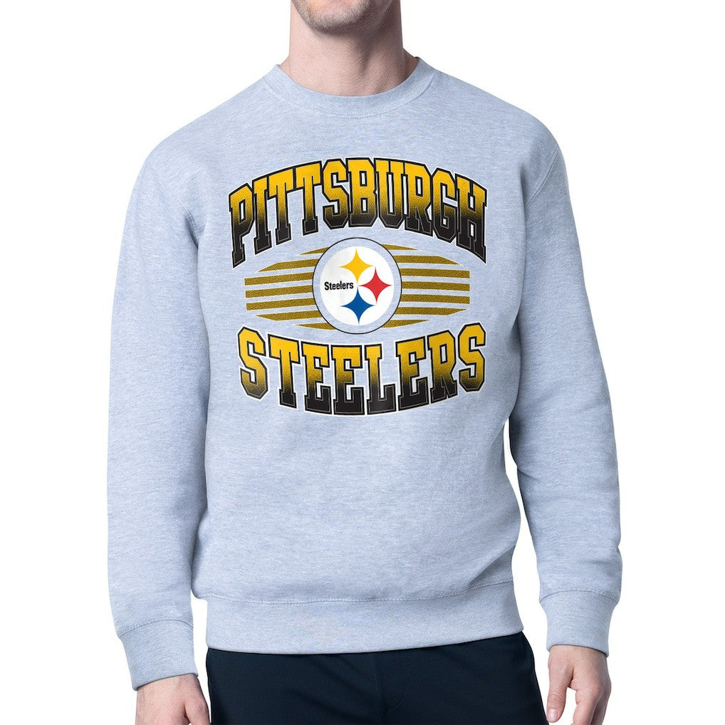 Pittsburgh Steelers Starter Team Grit Graphic Fleece Pullover Sweatshirt - Heather Gray Pullover