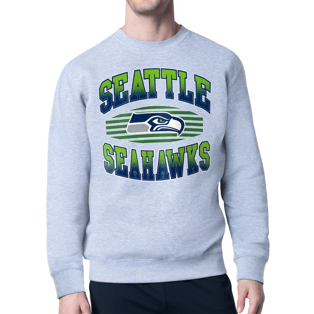 Seattle Seahawks Starter Team Grit Graphic Fleece Pullover Sweatshirt - Heather Gray Pullover
