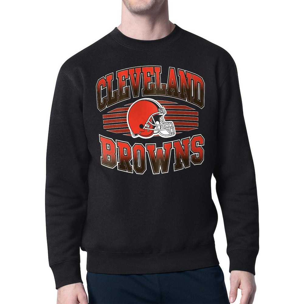 Cleveland Browns Starter Team Grit Graphic Fleece Pullover Sweatshirt - Black Pullover