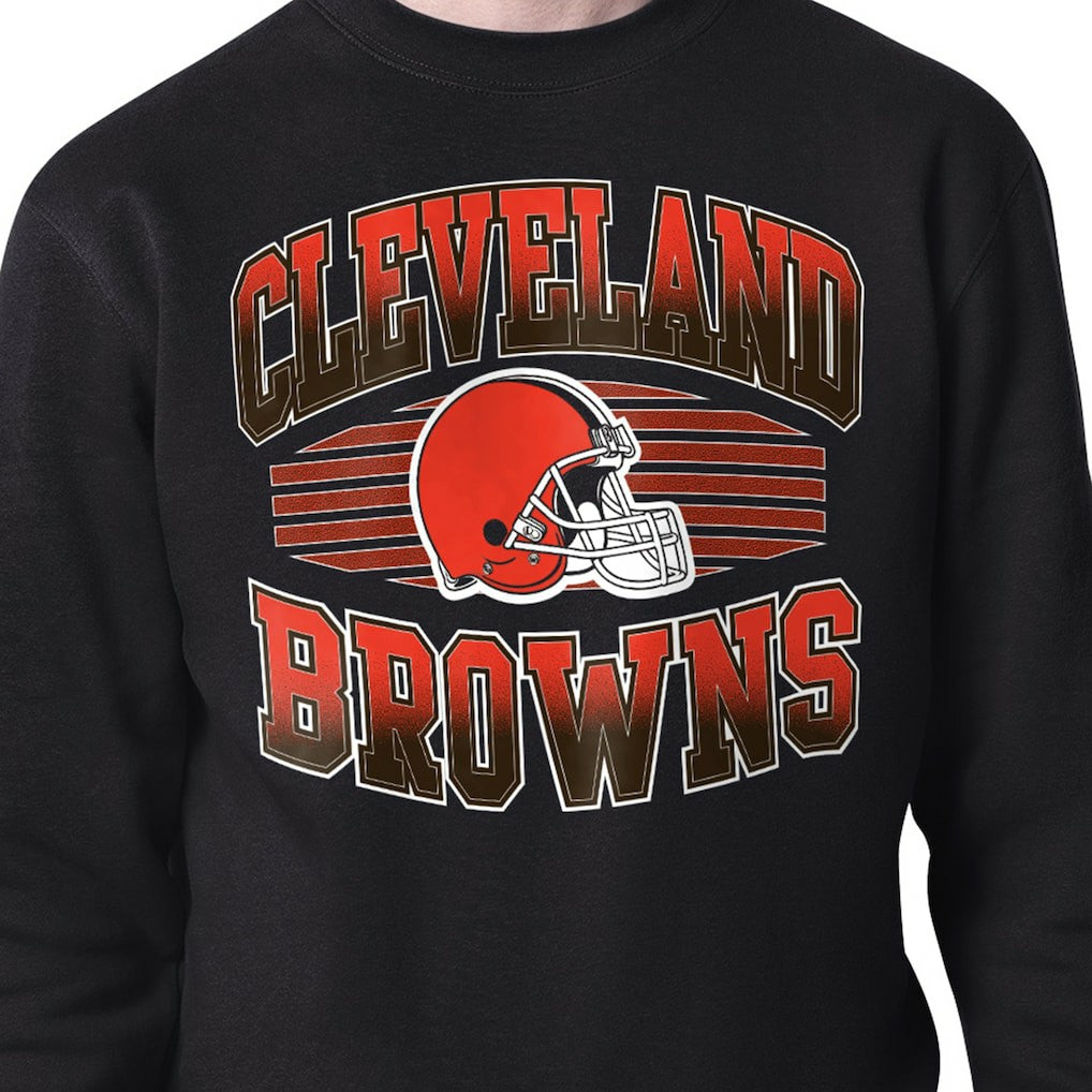 Cleveland Browns Starter Team Grit Graphic Fleece Pullover Sweatshirt - Black Pullover