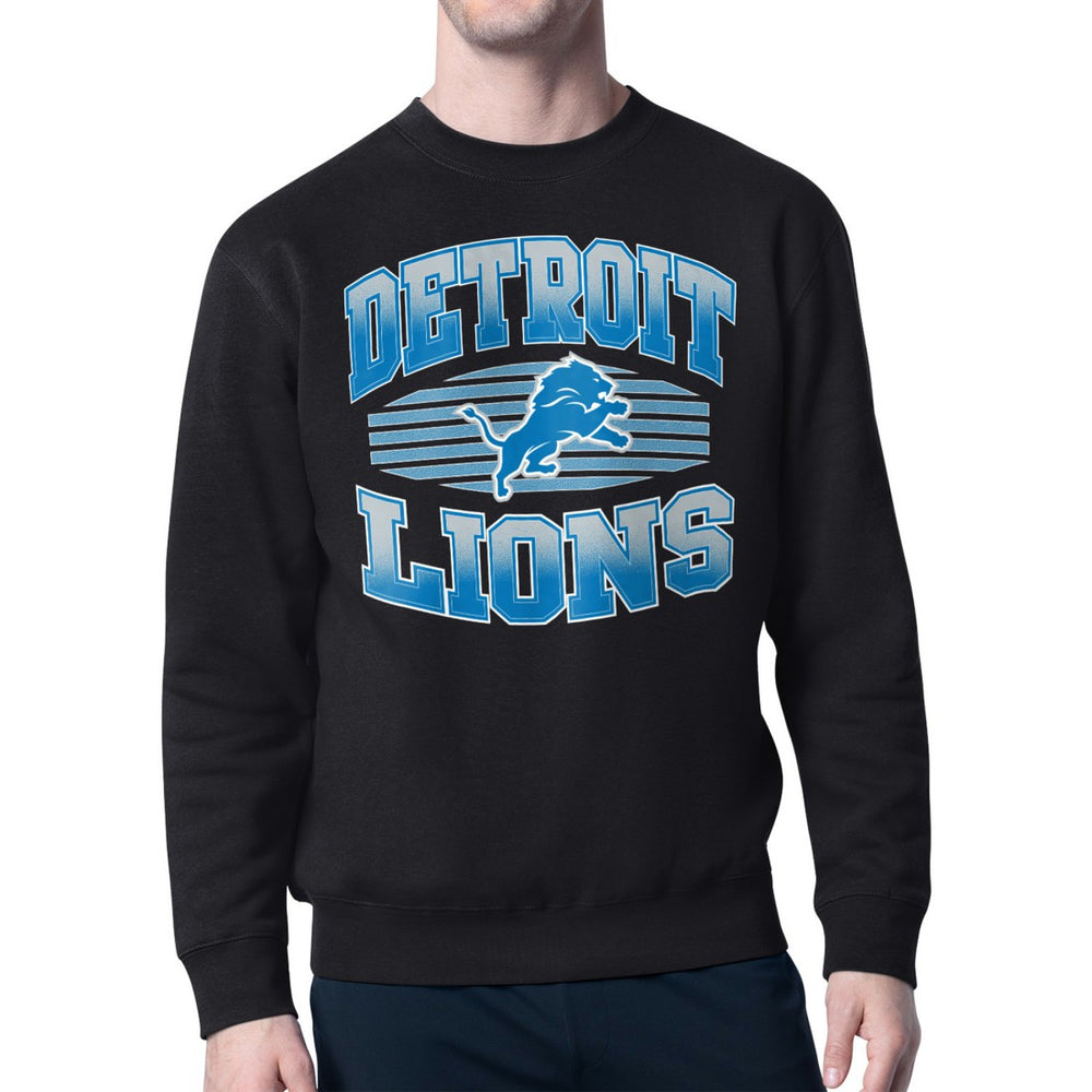 Detroit Lions Starter Team Grit Graphic Fleece Pullover Sweatshirt - Black Pullover