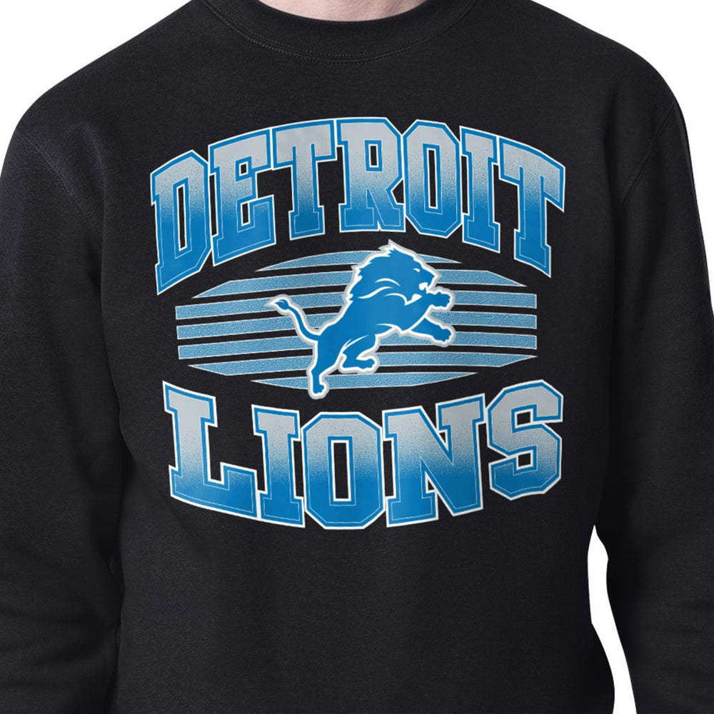 Detroit Lions Starter Team Grit Graphic Fleece Pullover Sweatshirt - Black Pullover