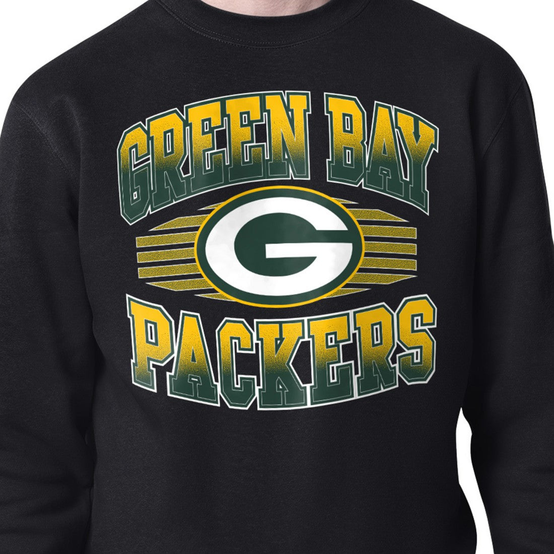 Green Bay Packers Starter Team Grit Graphic Fleece Pullover Sweatshirt - Black Pullover