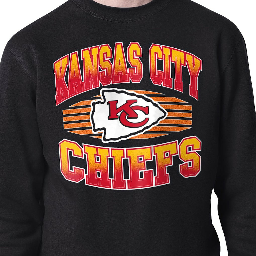 Kansas City Chiefs Starter Team Grit Graphic Fleece Pullover Sweatshirt - Black Pullover