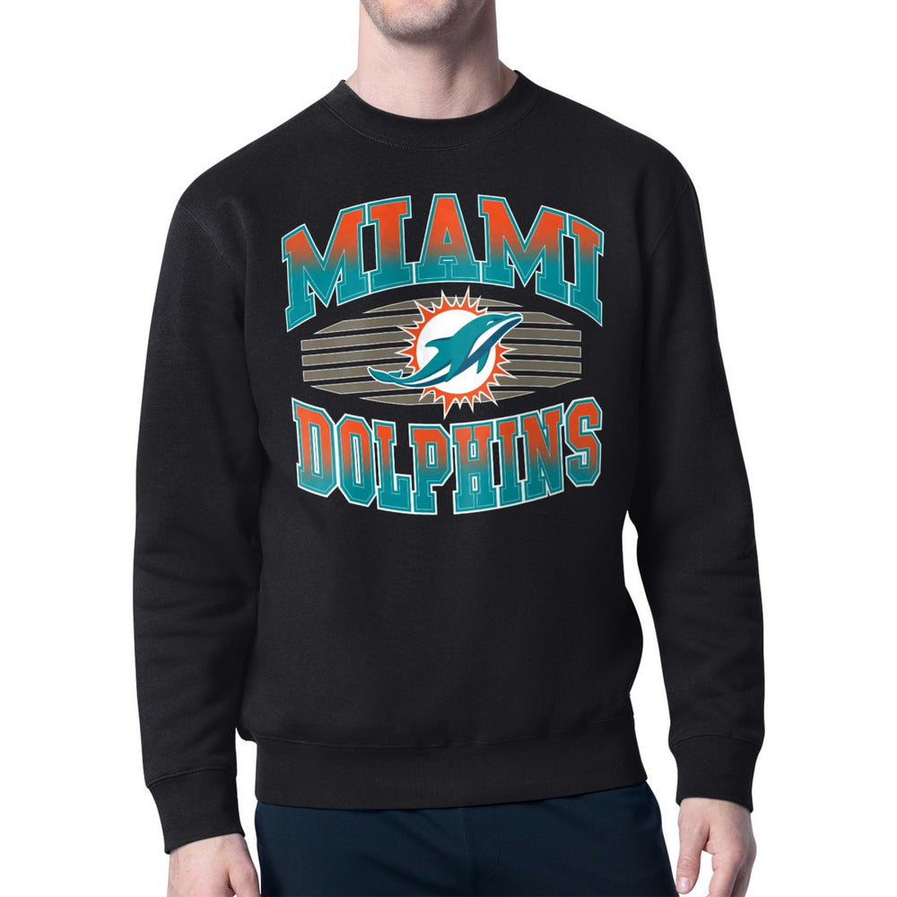 Miami Dolphins Starter Team Grit Graphic Fleece Pullover Sweatshirt - Black Pullover