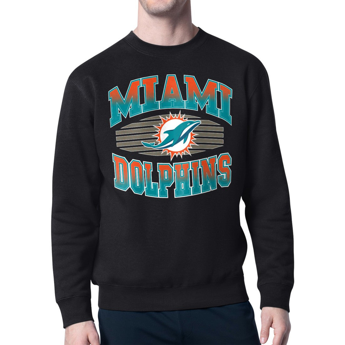 Miami Dolphins Starter Team Grit Graphic Fleece Pullover Sweatshirt - Black Pullover