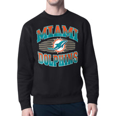 Miami Dolphins Starter Team Grit Graphic Fleece Pullover Sweatshirt - Black Pullover