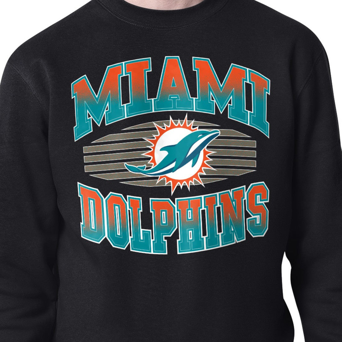 Miami Dolphins Starter Team Grit Graphic Fleece Pullover Sweatshirt - Black Pullover