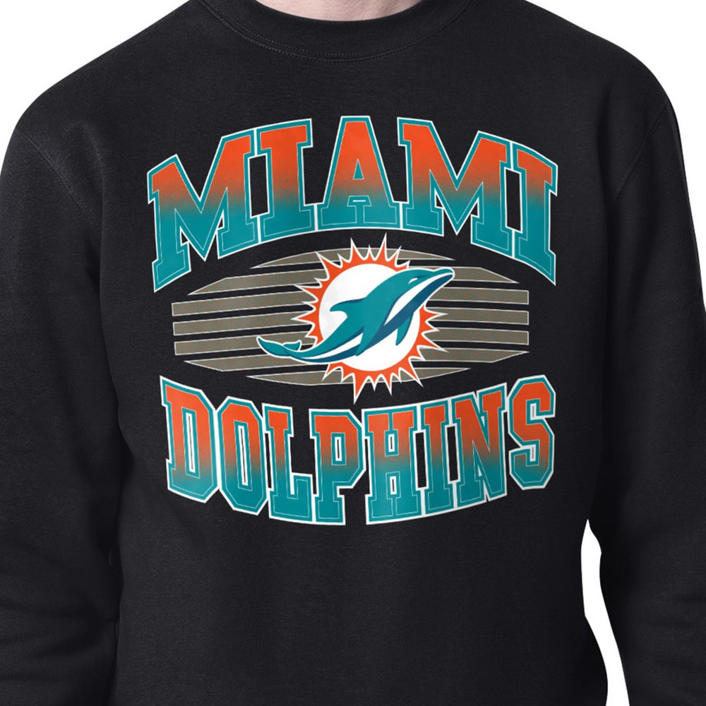 Miami Dolphins Starter Team Grit Graphic Fleece Pullover Sweatshirt - Black Pullover