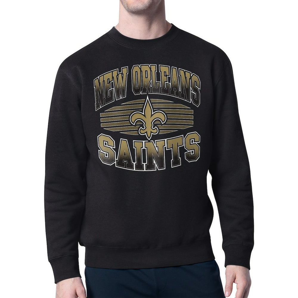 New Orleans Saints Starter Team Grit Graphic Fleece Pullover Sweatshirt - Black Pullover