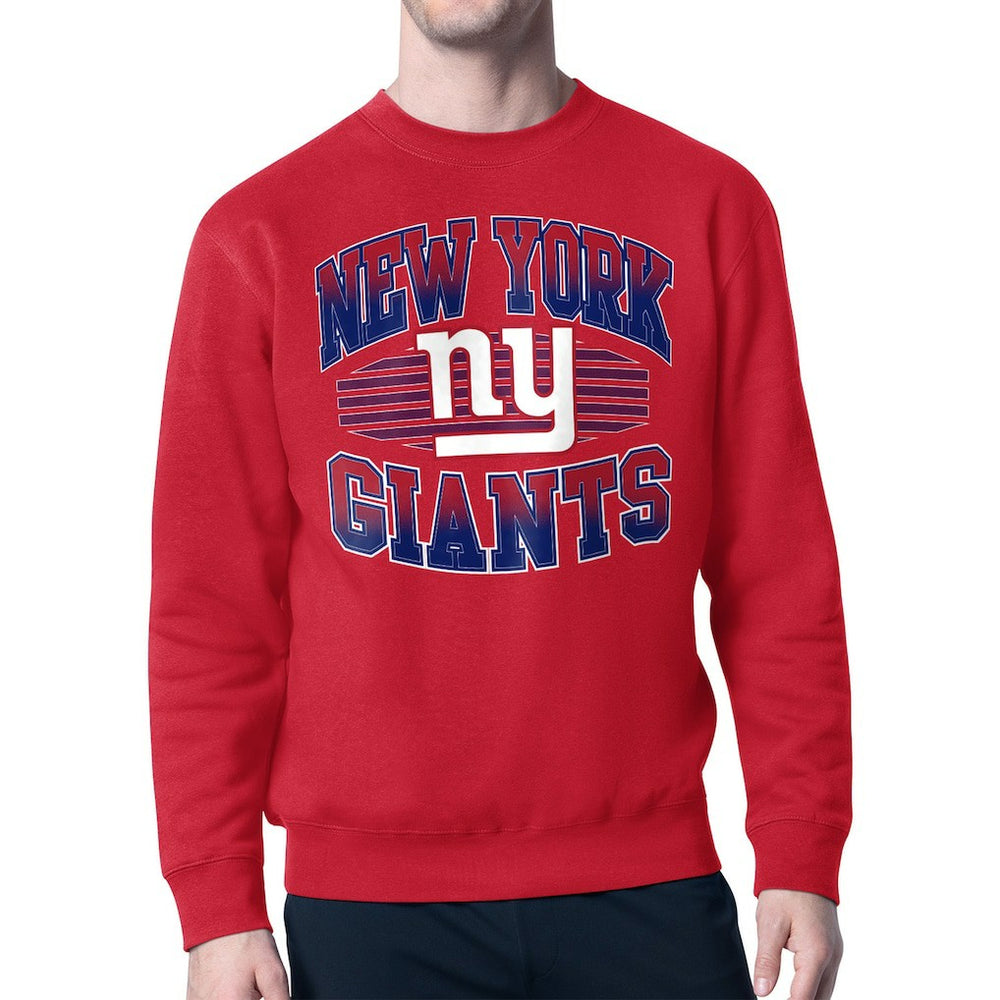 New York Giants Starter Team Grit Graphic Fleece Pullover Sweatshirt - Red Pullover